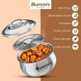 thumbnail image 4 of Mumma's LIFE Hot Box Double Wall Stainless Steel Belly Shape Casserole, Insulated Thermal Serving Bowl, Elegant Hot Pot Food Warmer, Self Locking Press Lid, Hot Food Upto 8 Hour (Silver) (1000ML), 4 of 4