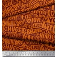 thumbnail image 3 of Soimoi Red Poly Georgette Fabric Just Love Forever Text Decor Fabric Printed Yard 52 Inch Wide, 3 of 3