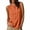 Orange-13, variant on Perfectbot Women's Sleeveless Band Collar Blouse – Linen-Look Button-Down Top with Pleated Panel & Curved Hem