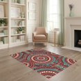 thumbnail image 2 of ODIKA 4'x6' Ultra-Soft Area Rug, Large Motif Bohemian Teal Border Vintage Inspired Boho Southwestern Refined None Washable, Bare feet friendly, Silk-Touch for Bedroom Home office, 2 of 7