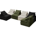 thumbnail image 5 of 6 Modular , Corduroy Upholstered, Compact Armrest- Style, Diy Assemblage, Beige/black/, With Supportive Pillows Seating Armrest-, Configurations, 6 Person Comfortable Couch, 5 of 5
