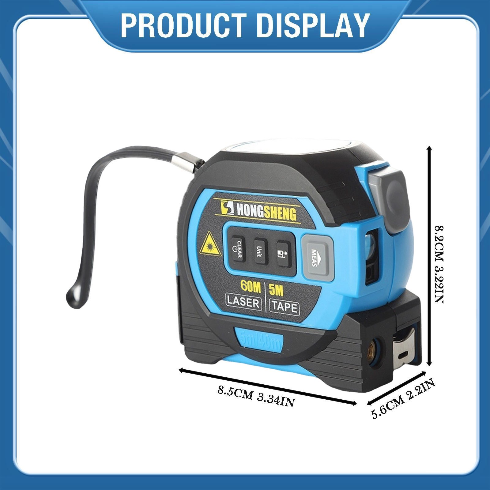 Lazer Measuring Tool,Tape Measure With Laser,Electric Tape Measure,Ruler Laser Tape Measure ,Smart Range Finder, Easy-Read Display, Ft & Metric Measurement | 196 Ft | 60 M