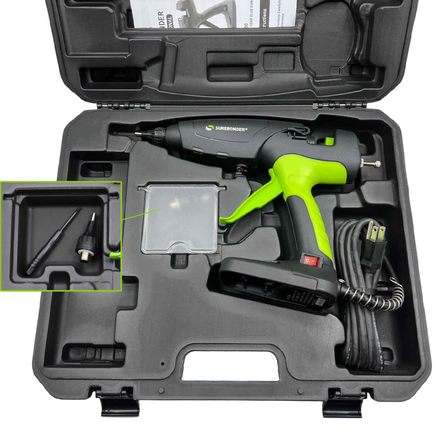 Surebonder PRO2-500 Industrial Grade 500 Watt Adjustable Temperature Heavy Duty High Output Flow 5/8" Hot Melt Glue Gun