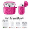 thumbnail image 3 of Comvin for Airpods 4 Case with Cleaner Kit, Cute Flower Engraved Silicone Protective Case Cover with Keychain Compatible with Apple Airpods 4 Case for Women, RosePink, 3 of 9