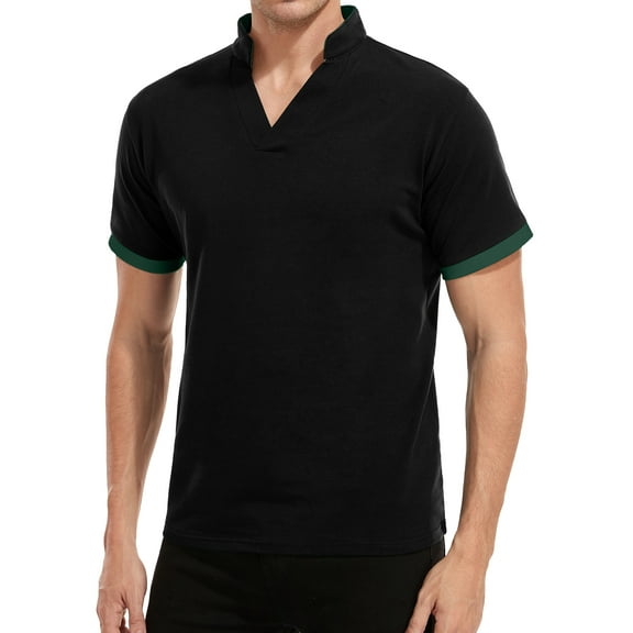 HAOMEILI Mens Short Sleeve Polo Shirts Casual Slim Fit Basic Designed Cotton Shirts