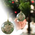thumbnail image 1 of Festive Themed Green Pendant With Elegant Gold Pattern Enhances Any Space, 1 of 6