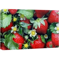 wall26 Canvas Print Wall Art Country Farm Fresh Strawberry Flower Field Food Cooking Kitchen Photography Realism Decorative Scenic Rustic Zen Calm Colorful for Living Room, Bedroom, Office - 12"