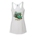 thumbnail image 2 of Wild Bobby, 1946 Vintage Ford Woody Chasing Waves Cars and Trucks Tri-Blend Racerback Tank Top, Heather White, Small, 2 of 3