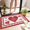 thumbnail image 4 of Birdeem Valentine's Day Door Mat - Durable Front Door Mat - Bath Rug Super Absorbent Quick Dry - Rubber Backing Non Slip Washable Bathroom Floor Mats - Red 16X24 In, 4 of 12