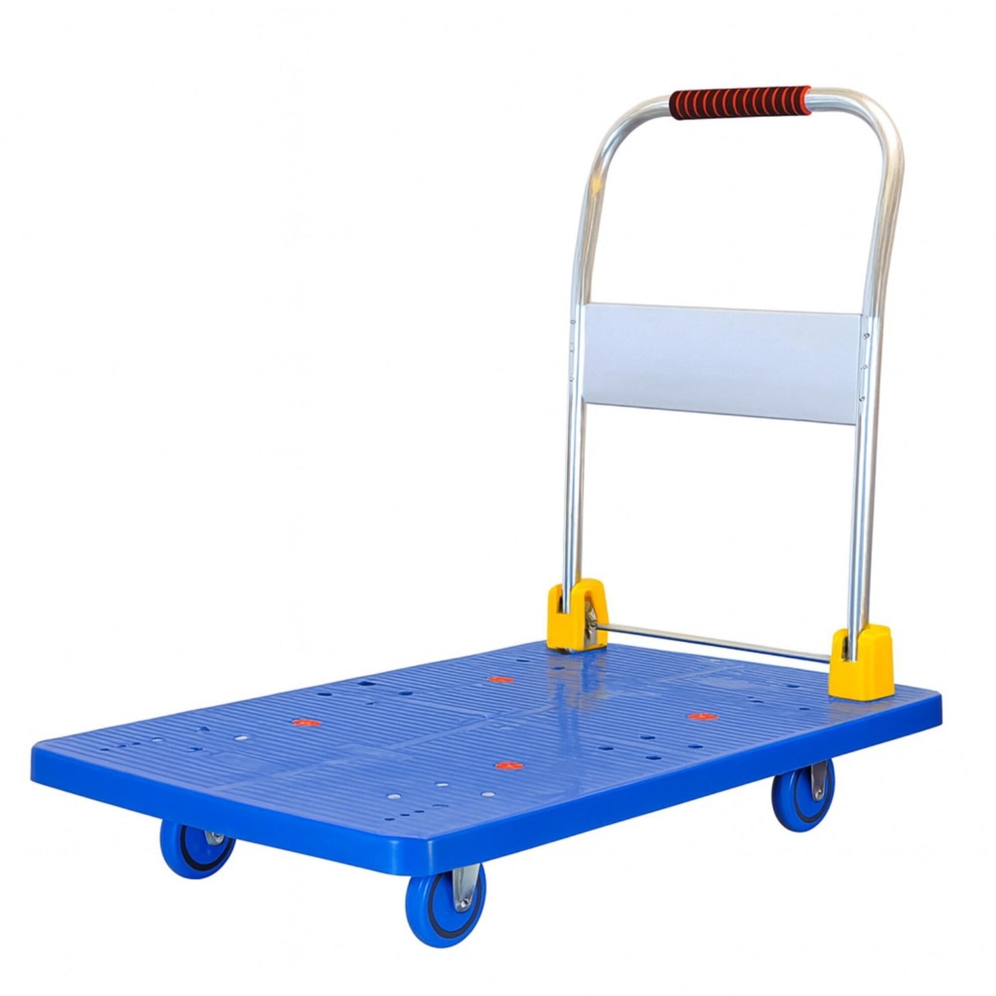 Dolly, Foldable Platform Push Hand Truck Cart, 1320 lbs. Weight Capacity, Blue Hand Truck,Metal Furniture Dolly, Auto Parts & Transport Hand Trucks & Dollies
