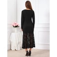 thumbnail image 4 of DARING DIVA Women's Lace Dress Wedding Guest Boat Neck Fishtail Dress S Black, 4 of 6