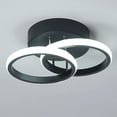 thumbnail image 1 of ADISUN LED Ceiling Light Flush Mount Lights Modern Ceiling Lamp Fixtures Double Rings Lights for Bedroom Kitchen (Cool White) Black, 1 of 5