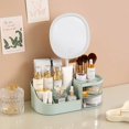 thumbnail image 1 of Caja de almacenamiento de cosméticos, tocador de escritorio, espejo cosmético, estante para el cuidado de la piel, caja organizadora de lápiz labial, mesa tipo cajón, 1 of 6