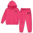 thumbnail image 4 of Piomll Girls Matching Sets Casual Letter Print Hoodie Pants 2 Pcs Youth Kids Clothing, 4 of 6
