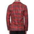 thumbnail image 3 of BLAZER CHIC para Hombre con Solapa de Muesca y Patrón de Cuadros en Contraste S Rojo, 3 of 5