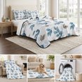 thumbnail image 6 of Queen Quilt Set 90''x96'', Blue Botanical Fall Lightweight Summer Bedspread Coverlet Set with 2 Pillow Shams, Pastoral Maple Leaf Autumn Breathable All Season Quilt Bedding for Bedroom/Guest Room, 6 of 9