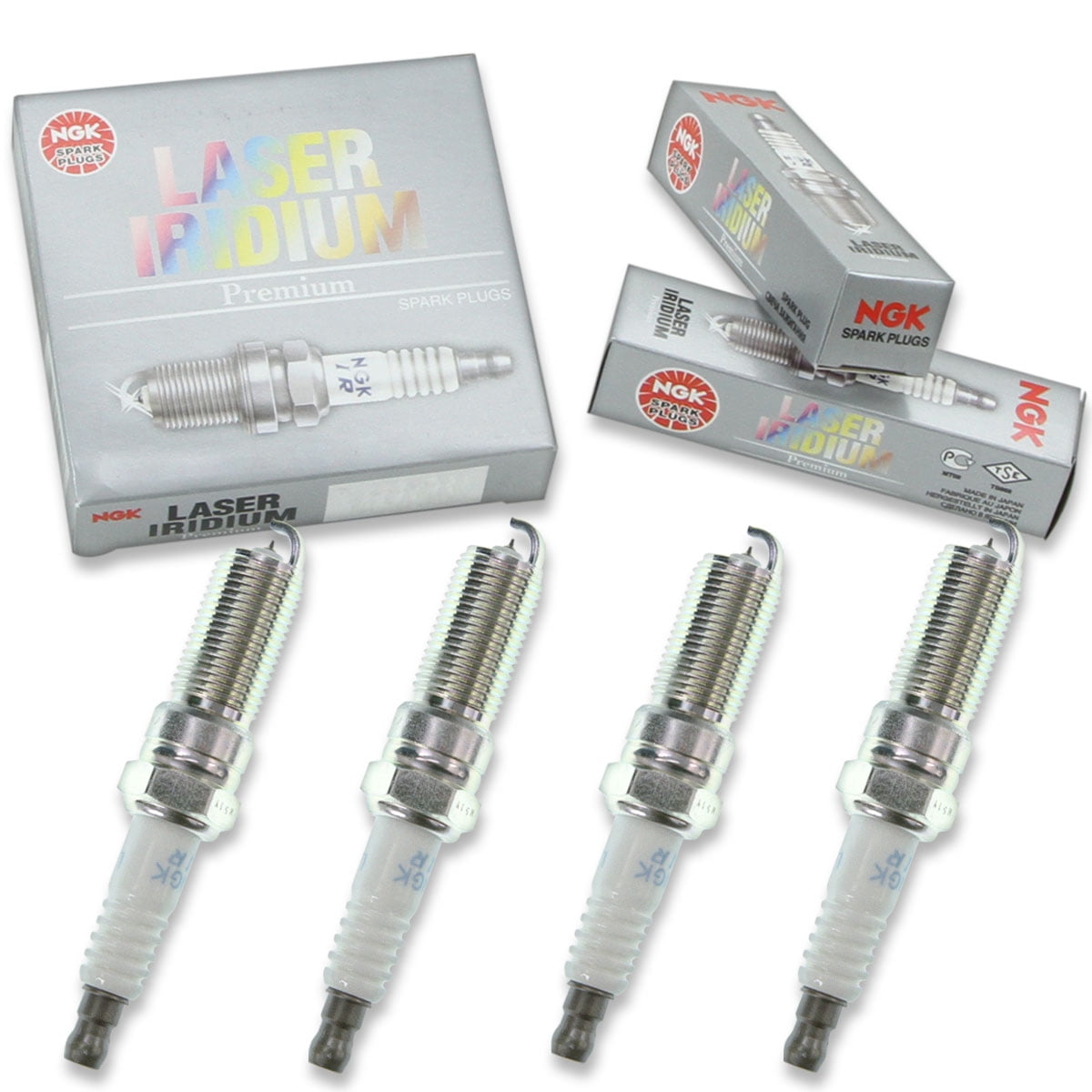 4 pc NGK 90083 Laser Iridium Spark Plugs for 0000-18-L3Y2 41-814 4314 4513 4718 AYSF32YPC B2401-HA00C HGR8MDP0 ITV16TT L3Y2-18-110 LFJD-18-110 LFJD-18-110 -9U PTV16TT QH5RTIP-13 Ignition Wire