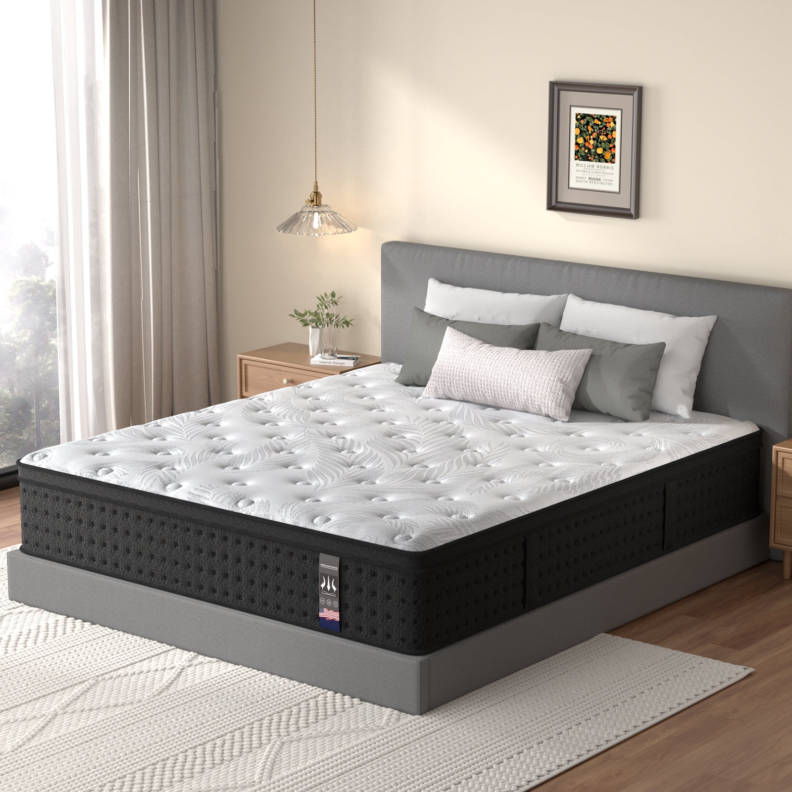 Twin Mattress, KOW 14 inch Twin Size Memory Foam Hybrid Mattress in a Box, Medium