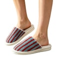 thumbnail image 4 of Stripe Slippers-Fluffy Fur Chic Fashion Casual Clean Y2k Cute Indoor Outdoor Vacation Bathroom Comfortable, 4 of 4