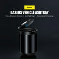 thumbnail image 2 of Baseus Car Ashtray LED Light Portable Aluminum Cup Smokeless Ashtray Holder Box, 2 of 7