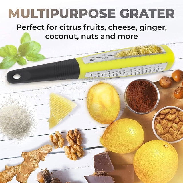 Oleegame 1PC Stainless Steel Kitchen Double-sided Multifunctional Grater Cheese Grater Cheese Potato Shred Kitchen Gadget Yellow