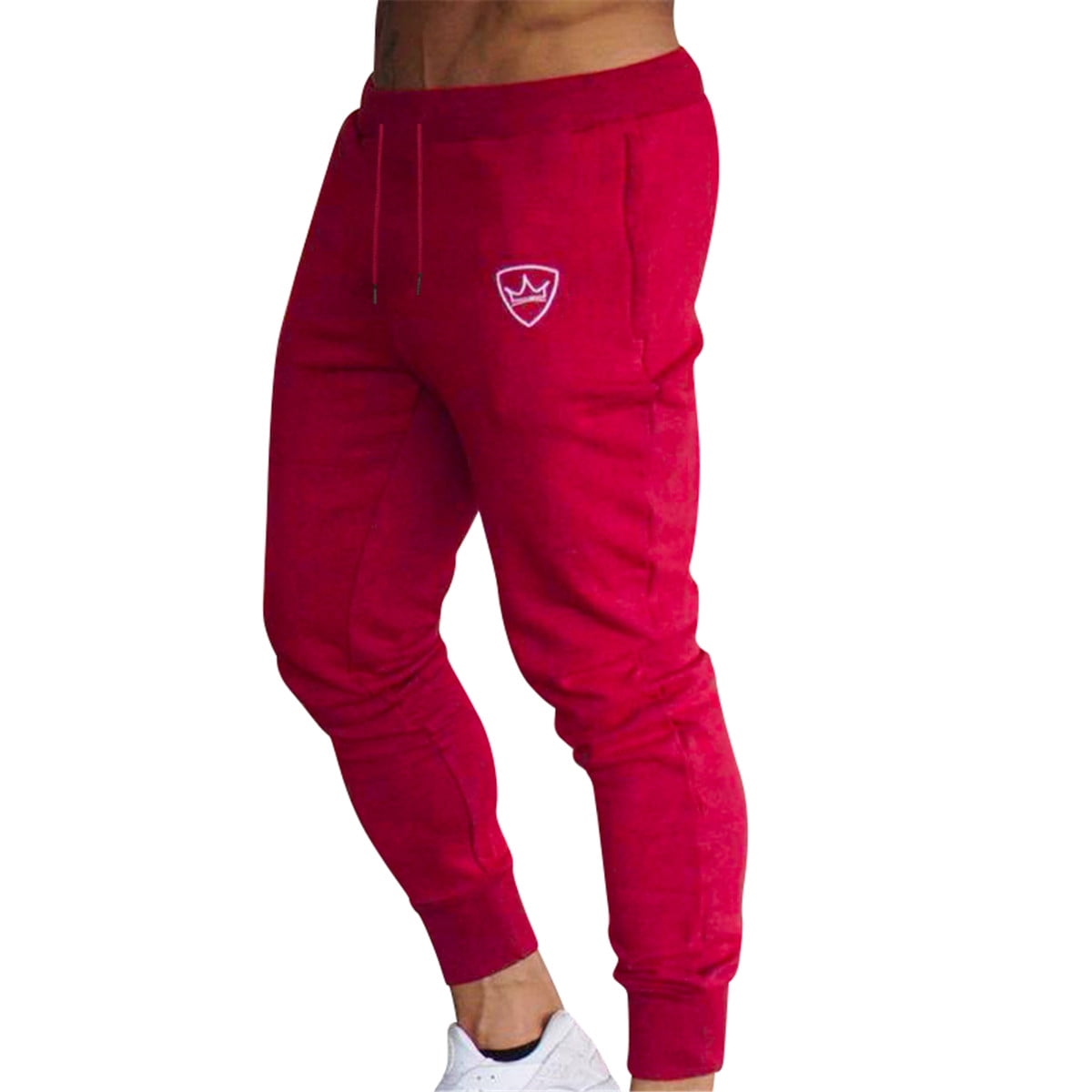 red skinny sweatpants