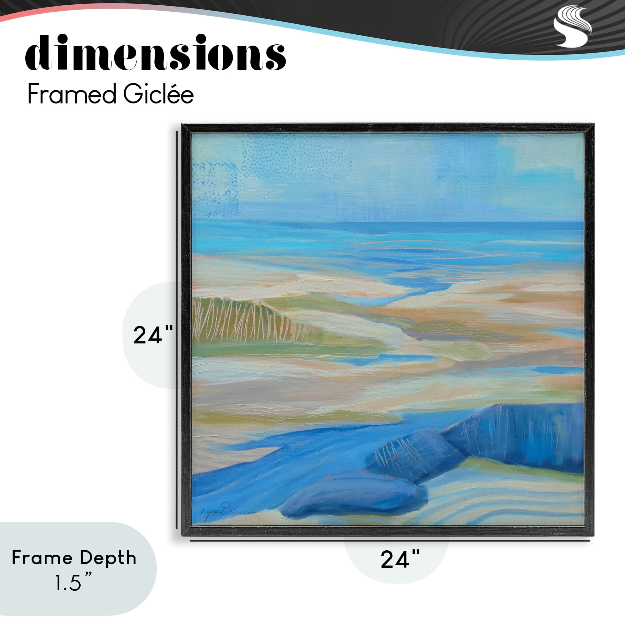 Stupell Industries Low Tide Azure Dunes Black Framed Giclee Art, design by Lynn Ericson Fine Art