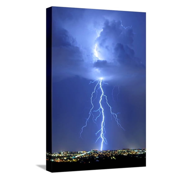 Art.com Blue Lightning Stretched Canvas Print Wall Art by Douglas Taylor, 12" x 18"