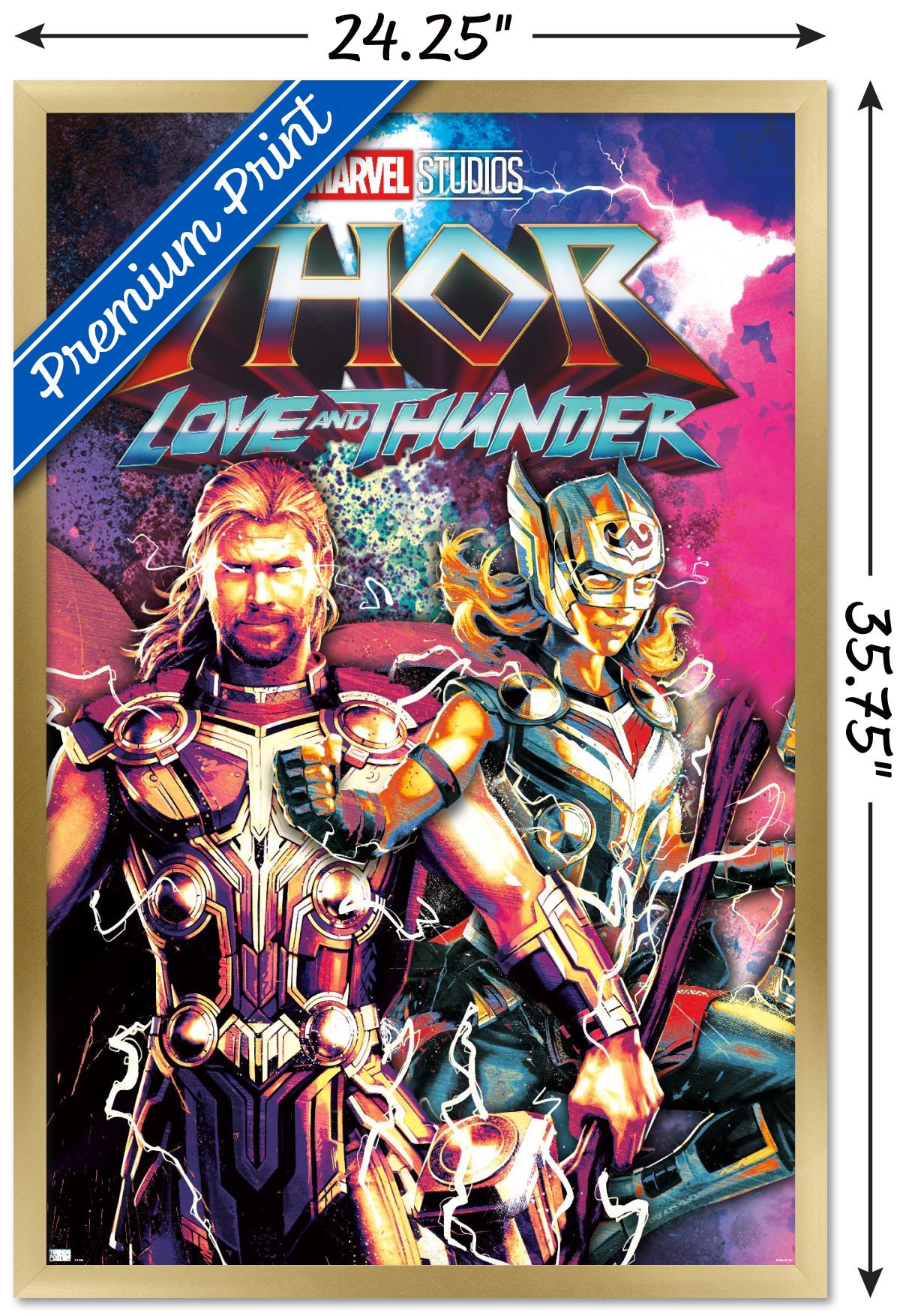 Marvel Thor: Love and Thunder - Duo Wall Poster, 22.375" x 34" Framed