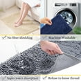 thumbnail image 5 of Bath Rug 20x32 IN, Thick Soft Absorbent Chenille, Rubber Backing Quick Dry Microfiber Mats, Machine Washable Rugs for Shower Floor, Bathroom Runner Bathmat Accessories Décor Light Blue, 5 of 8