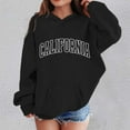 thumbnail image 2 of Fgnfyis Girls Cute Hoodies Long Sleeve Pullover Sweatshirt with Letter Prints for Kids Casual Comfortable Daily Wear Hoodie Black 5-6 Years, 2 of 4