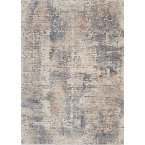 Nourison Rustic Textures Abstract Beige/Grey 7'10" x 10'6" Area Rug, (8x11)