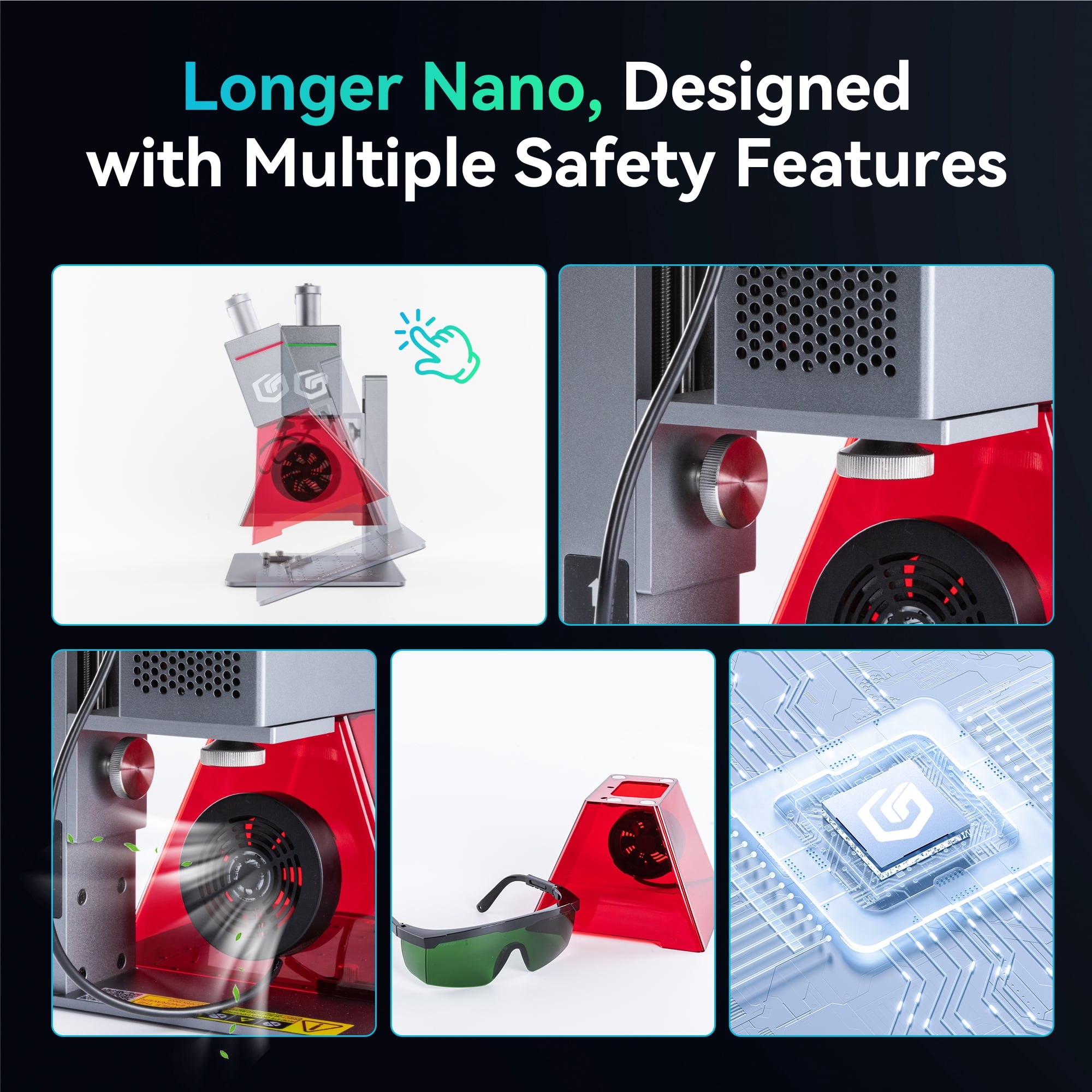 NOVODESK NANO 6W Laser Engraver, 0.05mm Precision Portable and Handheld Laser Engraving Machine,5000mm/s Engraving Laser Cutter for Wood Metal Leather Ceramics Acylic