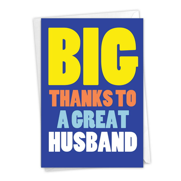 1 Funny Thank You Card with Envelope - Great Husband C3236TYG 
