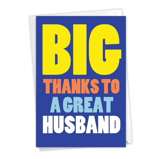 1 Funny Thank You Card with Envelope - Great Husband C3236TYG 1 Funny Thank You Card with Envelope - Great Husband C3236TYG