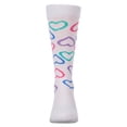 thumbnail image 2 of MeMoi Girls All-Over Heart-Themed Cotton-Rich Mini-Ribbed Knee High Sock - Girls - Female, 12, White, 2 of 3