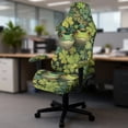 thumbnail image 5 of Whosucclay Shamrock Frog Print Gaming Chair Slipcovers, Stretchable Office Chair Cover 4 Pcs Computer Desk Chairs Covers with Armrest Covers, Rotating Armchair Protector Cover St Patrick's Day Decor, 5 of 8