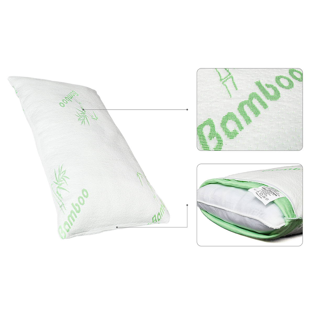 Lowestbest 1PCS King Size Memory Foam Pillow, Bamboo Fiber Bed Pillow with Washable Removable Cover Lowestbest 1PCS King Size Memory Foam Pillow, Bamboo Fiber Bed Pillow with Washable Removable Cover