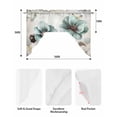thumbnail image 6 of Teal Broccoli Swag Valance and Tier Curtains Set Rustic Farmhouse Flower Leaf Victorian Style Kitchen Curtains 3 Piece Set Rod Pocket Panels for Bedroom Cafe 56x36 inch, 6 of 6
