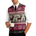 thumbnail image 5 of Dwelliawo Christmas Mens Sweater Vest Formal Knitted V Neck Pullovers Sweater Warm Sleeveless Xmas Ribbed Sweaters Regular Fit Going Out Stretch Vest Deep Red L, 5 of 7