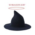 thumbnail image 3 of Women Witch Hat for Halloween Wool Hats Wide Brim Spire Knitted Cap for Party Masquerade Cosplay Costume Daily, 3 of 7