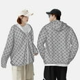 thumbnail image 6 of Balery Gray Plaid Men's Women's UPF 50+ Sun Protection Lightweight Hoodie Performance Long Sleeve Shirt for Fishing Running-Small, 6 of 9