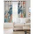 thumbnail image 2 of Sea Turtle Coastal Blackout Curtains for Bedroom Living Room Darkening Curtains 54 Inch Long Vintage Beach Coral Starfish Nautical Short Curtain for Small Window Treatment Grommet Drapes 42"x54"x2, 2 of 9