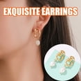 thumbnail image 1 of Pendientes de Perlas En Forma de Cara Hueca onlyliua Estilo Europeo para Mujer, 1 of 6