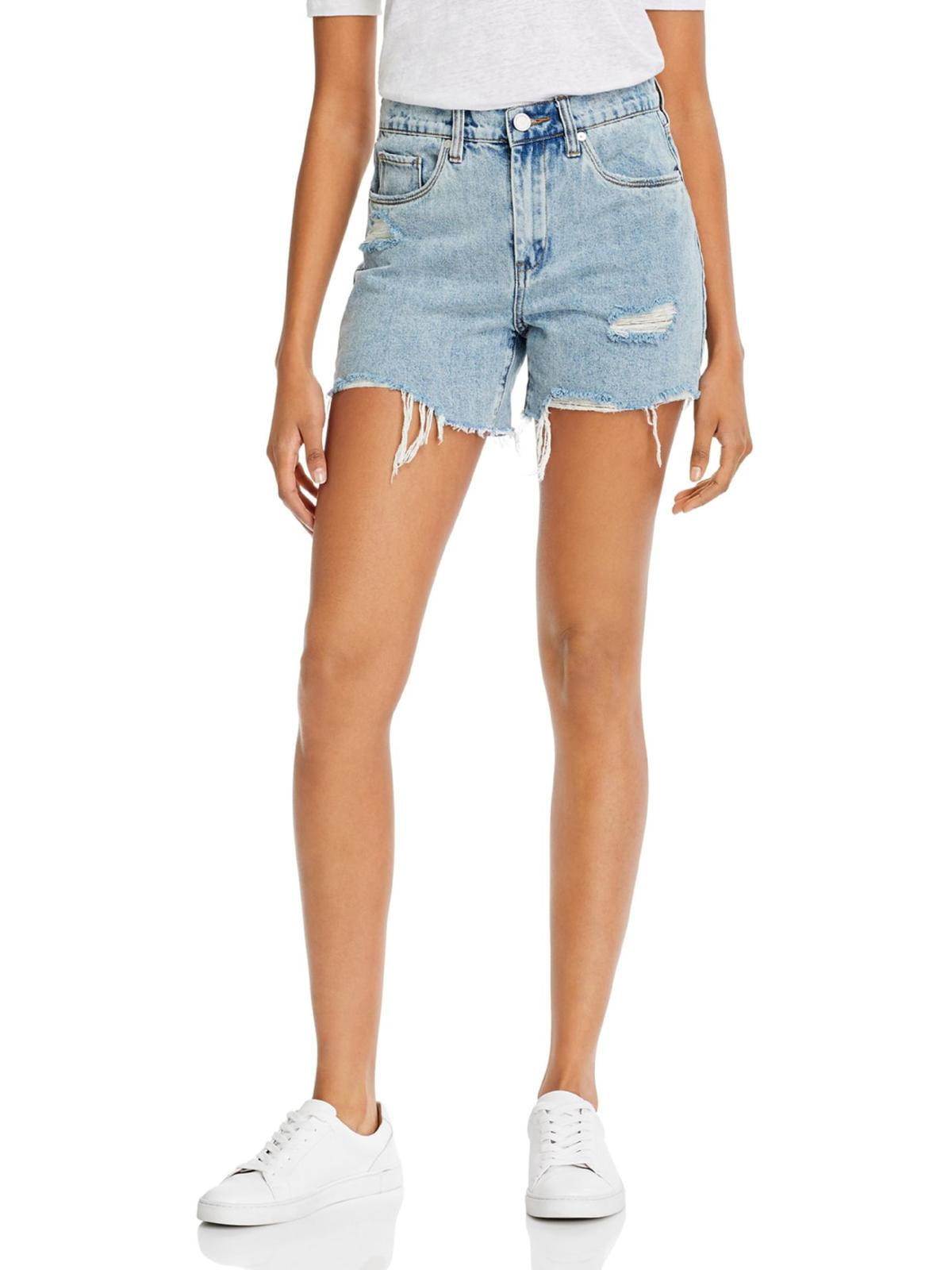 Womens Denim Midi Cutoff Shorts Blue 25 