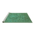 thumbnail image 2 of Ahgly Company Machine Washable Indoor Rectangle Oriental Turquoise Blue Industrial Area Rugs, 5' x 7', 2 of 4