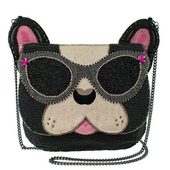 Mary Frances Throw Me a Bone Beaded French Bulldog Crossbody Handbag DOG New