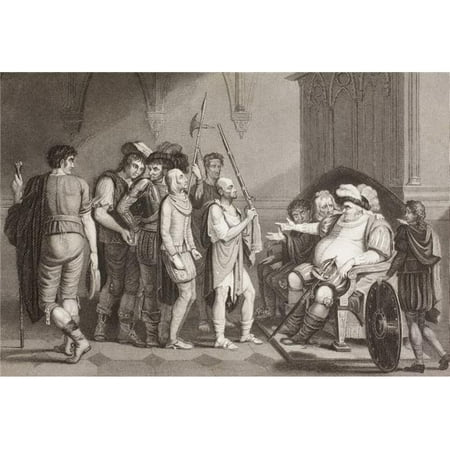Falstaff with Justice Shallows. A Scene From The Play King Henry IV Part 2, Act 3, Scene 2 By William Shakespeare From A Nineteenth Century Print After A Painting by J. Durno Poster