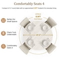 thumbnail image 2 of Leovanni Modern 47" 5-Piece Solid Wood Round Dining Table Set with 4 Upholstered Chairs, Pedestal Base Kitchen & Dining Room Set, White, 2 of 16