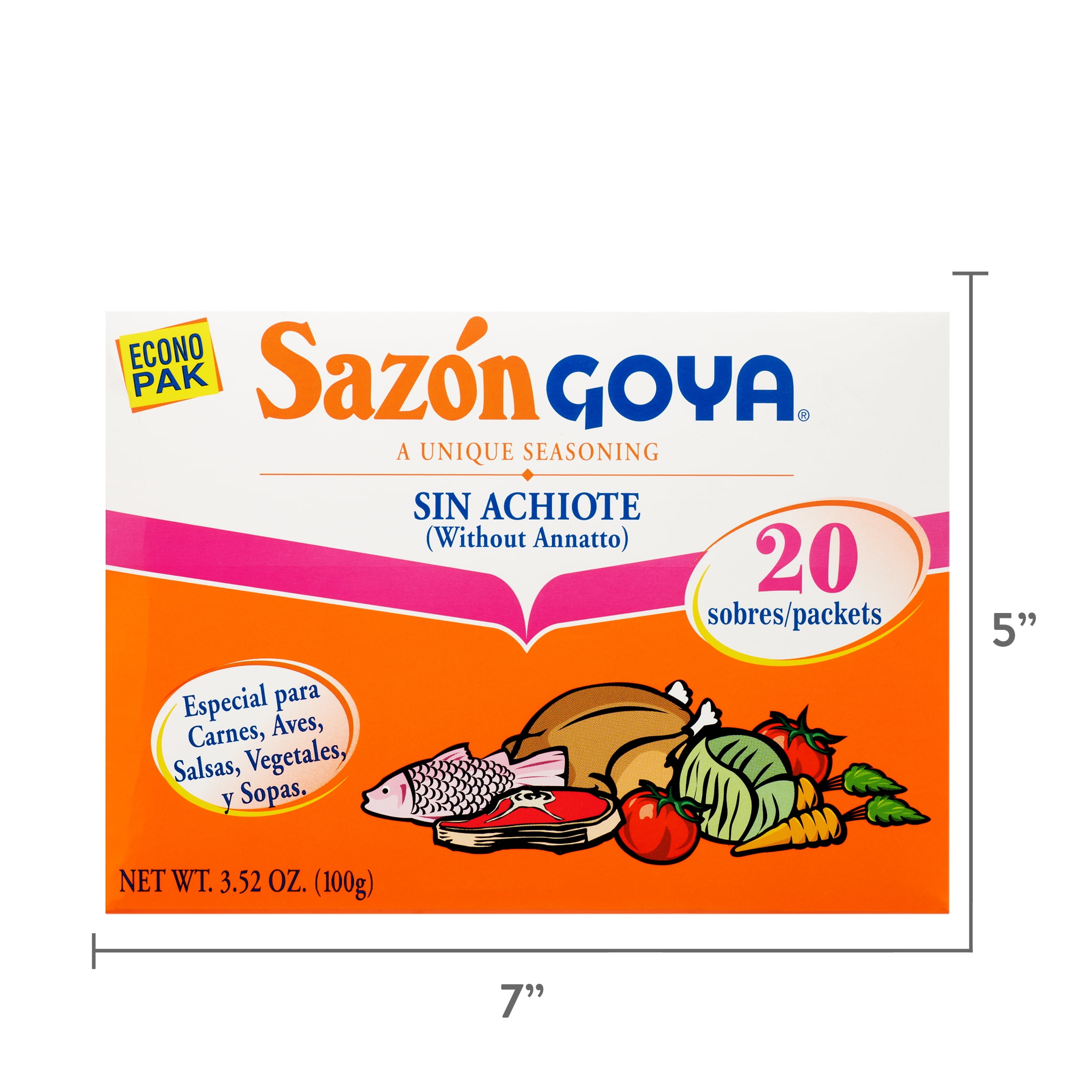 (3 pack) Goya Sazon Seasoning Without Annatto, 3.52 oz